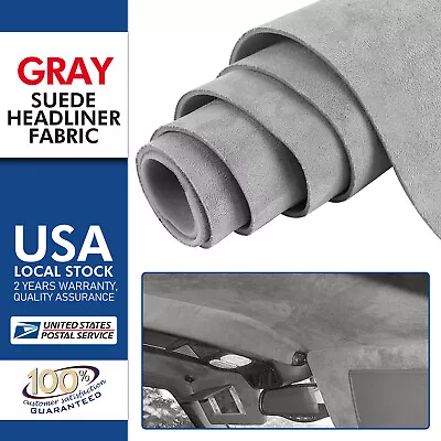 80 X60  Headliner Foam Fabric Upholstery Roof Liner Repair Grey Suede US • $36.88