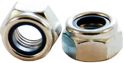 Metric Fine & Extra Fine Steel Hex. Head Nylon Lock Nuts M10 M12 M14 M16 M18 M20 • £3.40