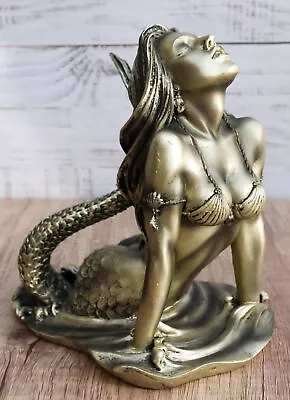 Seductive Siren Of The Seas Mermaid Statue 7 H Nautical Coastal Ocean Sea Decor • $36.99