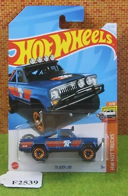 Hot Wheels Hot Trucks Blue 73 Jeep J10 4/10 HTC31 FNQHotwheels F2539 • $5.24