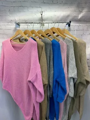 $45.11 • Buy New Billi Oversized Unusual Lagenlook Soft Jumper Sweater Pullover Top One Size