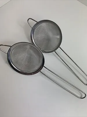 Fine Mesh Cocktail Stainless Steel Conical Strainer - Tea Juice 95mm Twinpack • £8.49