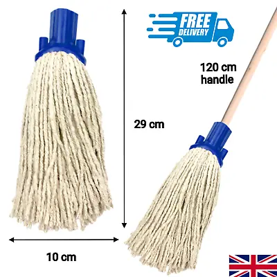 £4.75 • Buy Cotton Floor Mop Heads Handle Replacement Blue Kitchen Cleaning Heavy Duty Mops