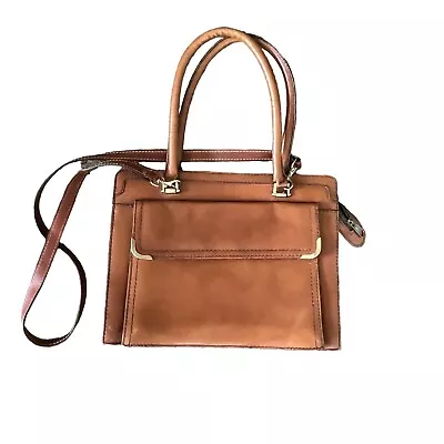 Vintage Tan Leather Purse Womens Crossbody/tote Satchel • $35