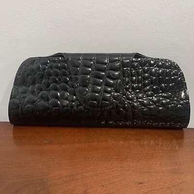 Faux Crocodile Black Clutch Purse Vintage With Magnetic Clasp • $19.99