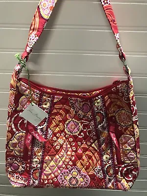 New Vera Bradley  Retired Lisa B Shoulder Bag Raspberry Fizz Pattern Rare • $65