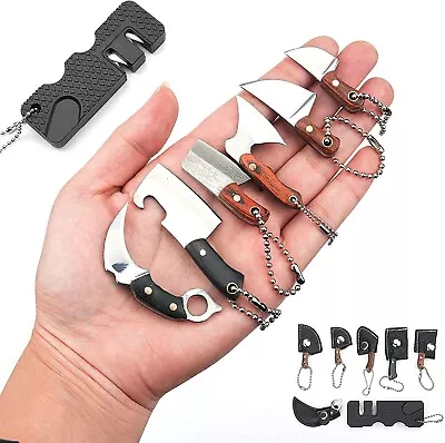 Mini Tiny Chef EDC Pocket Knife Knives Set Sheaths Bottle Opener Keychains 7PCS • $22.99