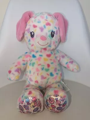BUILD A BEAR - CANDY PAWS Pink And White Puppy Dog Plush 16  #857 Shopkins Teddy • £8.95