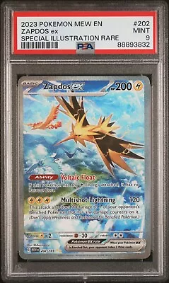 PSA 9 MINT Zapdos Ex 202/165 Scarlet & Violet 151 Special Illustration Rare • $39.99