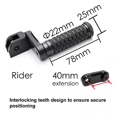 Black M-GRIP 40mm Adjustable Front Foot Pegs For Suzuki Boulevard M109R 06-20 19 • $62.49