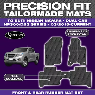 For Nissan Navara (NP300 D23) Dual 2015-On Custom Car Floor Mats Rubber Black • $88.99