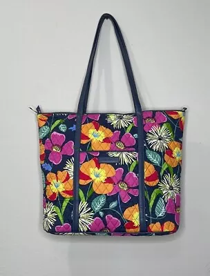 Vera Bradley Jazzy Blooms Tote Work Laptop Purse Quilt Bag Lots Of Pockets • $45