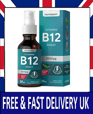 Vitamin B12 Spray 2500mcg | 59ml | High Strength Supplement Natural Berry Flavo • £11.11