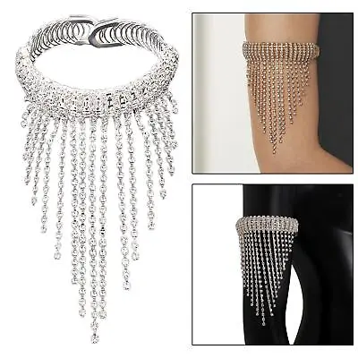 Upper Arm Cuff Bracelet Tassel Chain Silver Jewelry Armband For Girls Women • £8.45