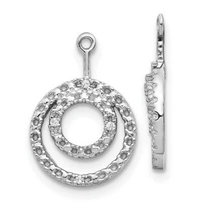 $224.07 • Buy Real 14kt White Gold Double Circle Diamond Earring Jackets