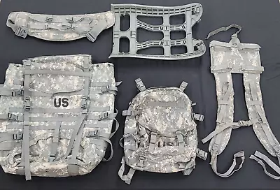 USGI MOLLE II Large Rucksack & 3 Day Assault Pack  COMBO ACU Army Military Ruck • $65