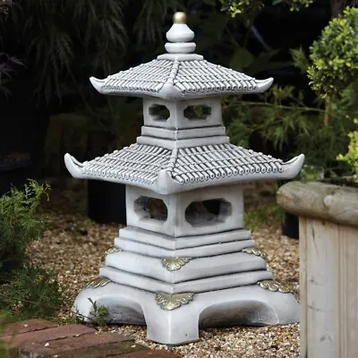 Two Tier Japanese Pagoda Stone Garden Ornament • £289.99
