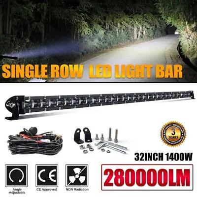 32 Inch Slim LED Light Bar Single Row Spot Flood Combo Work Truck SUV ATV+Wire • $65.98