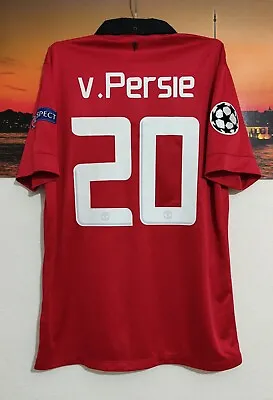 Van Persie Manchester United 2013/14 UCL Football Jersey Sz-L Nike 532837-624 • $199