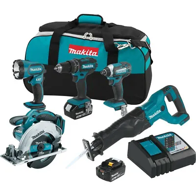 Makita XT505-R 18v Lxt 3.0 Ah Li-Ion 5-Piece Combo Kit Certified Refurbished • $329.99