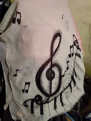 Music Notes Linen Decorative Scarf • $10