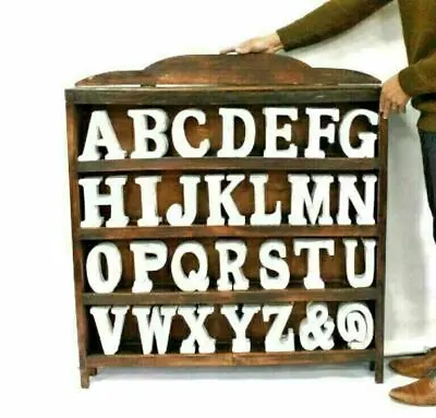 Mango Wood Letters Large 15cm Shabby Chic White Wash Ornament A To Z & • £9.62