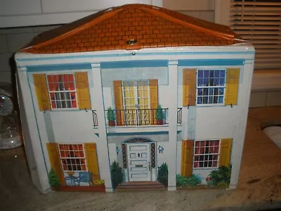 Vintage 1960s Ideal Toys Two Story Vinyl Fold Out Doll House Case Without Handle • $45