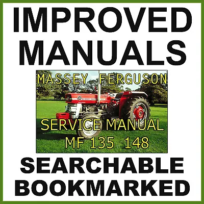 Massey Ferguson MF135 MF148 TRACTOR 135 148 & Perkins SERVICE MANUAL 539 PAGES • $8.75