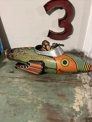 Vintage Marx Buck Rogers Rocket Police Patrol 1940’s Original Toy Tin Litho • $875