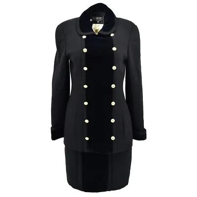 Chanel Setup Suit Jacket Skirt Black #36 130817 • $1680