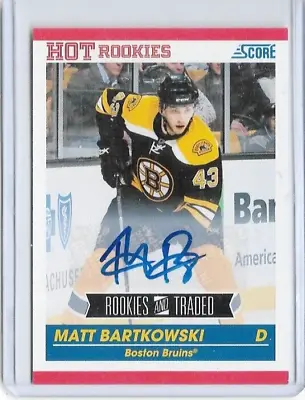 Matt Bartkowski Boston Bruins 2011-12 Score Hot Rookies Auto #654 • $3.63
