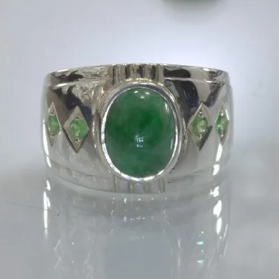 Green Maw Sit Sit Tsavorite Garnet Handmade Silver Ring Size 10.75 Design 357 • $149