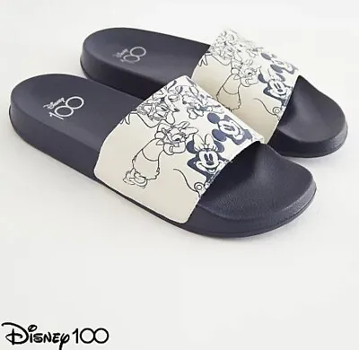 £14.99 • Buy Disney 100 Mickey Minnie Mouse & Friends Images Pool Sliders UK Size 3-8 New