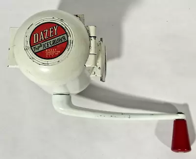 Vintage Dazey Triple Ice Crusher Grinder Red White  USA 1950's • $25