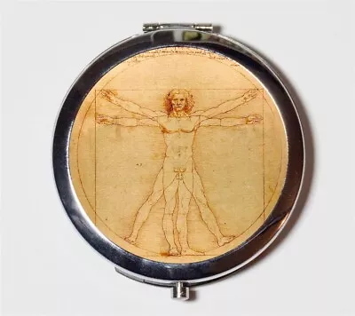 Da Vinci Vitruvian Man Compact Mirror Make Up Pocket Mirror Cosmetics • $11.99