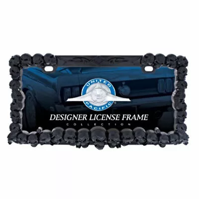 3D Black Skulls License Plate Frame - Hot Rat Street Rod Muscle Car Truck • $21.95