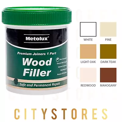 Ready Mix Wood Filler Med Dark Pine White Stainable 1 Part Metolux 1A • £8.99