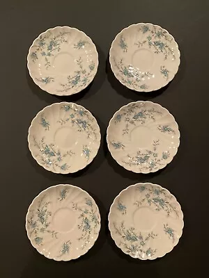 6 Myott Fine Staffordshire Ware “Forget Me Not” Teacup Saucers • $10