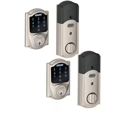 SCHLAGE BE469NX CAM 619 Connect Smart Deadbolt Satin Nickel Camelot Trim No Keys • $79.99