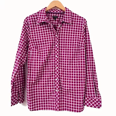 Talbots Pink And White Checkered Button Down Shirt Size M • $30