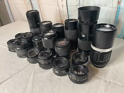 Lot Of 18 Vintage Camers Zoom Lenses Minolta Canon Yashica And More • $170