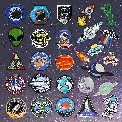 Alien Space Ship Astronaut Embroidery Sew On Iron On Patch Badge Fabric Applique • $3.73