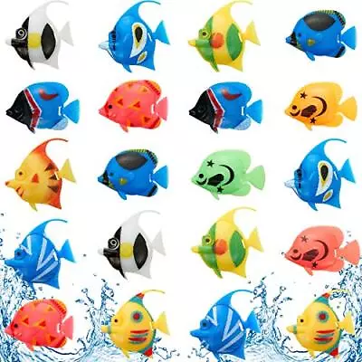 20 Pieces Artificial Moving Fishes Plastic Floating Fishes Lifelike Fish Orna... • $12.22