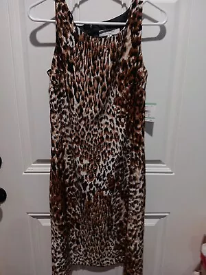 Kasper 90s Vintage Dress Sz 8M Cheetah Print Sleeveless • $24.95