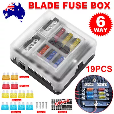 12V/32V 6 Way Panel Blade Fuse Box Block Holder For Car Auto Power Distribution • $19.25