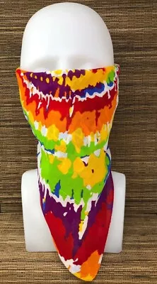 $11.95 • Buy Rainbow Face Mask Gay Face Mask Rainbow Facemask Bandana Face Cover Tye Dye