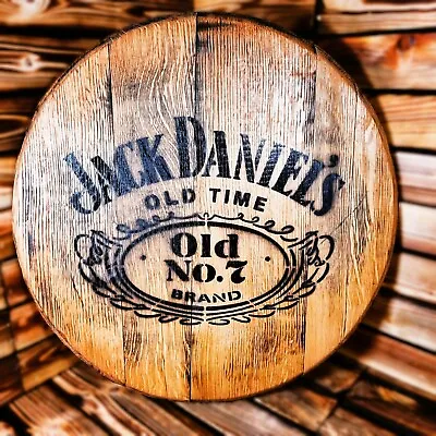 Reclaimed Logo Printed Oak Whiskey Barrel Lid Wall Decor Bar Table Top • £47.95