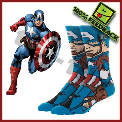 Brand New Novelty Marvel Captain America Unisex Socks - Ideal Gift • £6.99