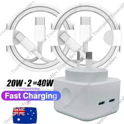 For Samsung Galaxy A13 A33 A53 A73 5G 40W PD Fast Wall Charger Dual Type C Cable • $18.21