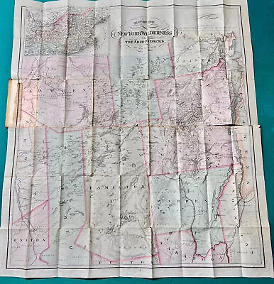 Map Of The New York Wilderness Amd The Adirondacks By W.W. Ely M.D. • $950